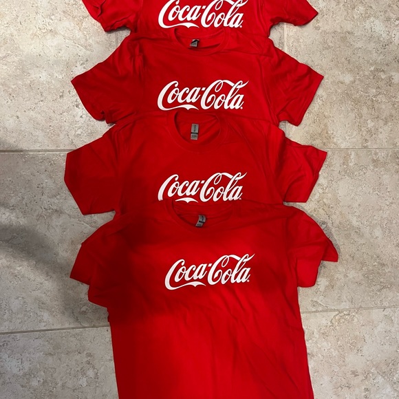 New “Coca-Cola” Logo Red T-Shirts.  Good quality.  100% Cotton. Sizes S or M - Picture 3 of 3